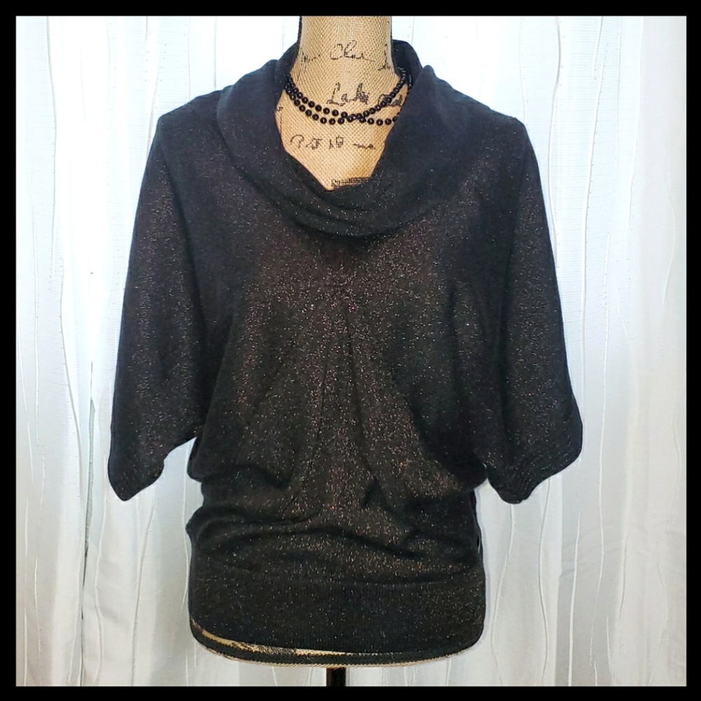 CLOSET CLOSING ~~ Calvin Klein Cowl Neck 3/4 Sleeve Sweater Black